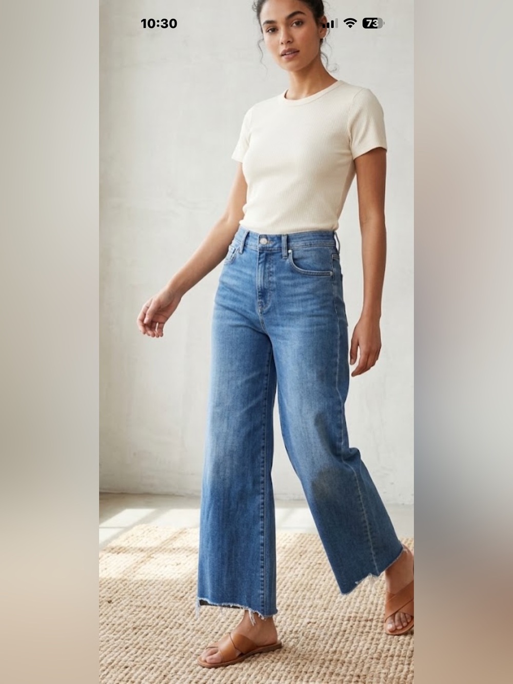 Frame Denim High-Rise Le Slim Palazzo Stretch Wide Leg Jeans in Mermaid EUC
